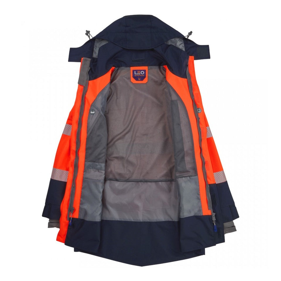 Leo Workwear CLOVELLY Leo EcoViz 15K Performance+ Breathable Anorak