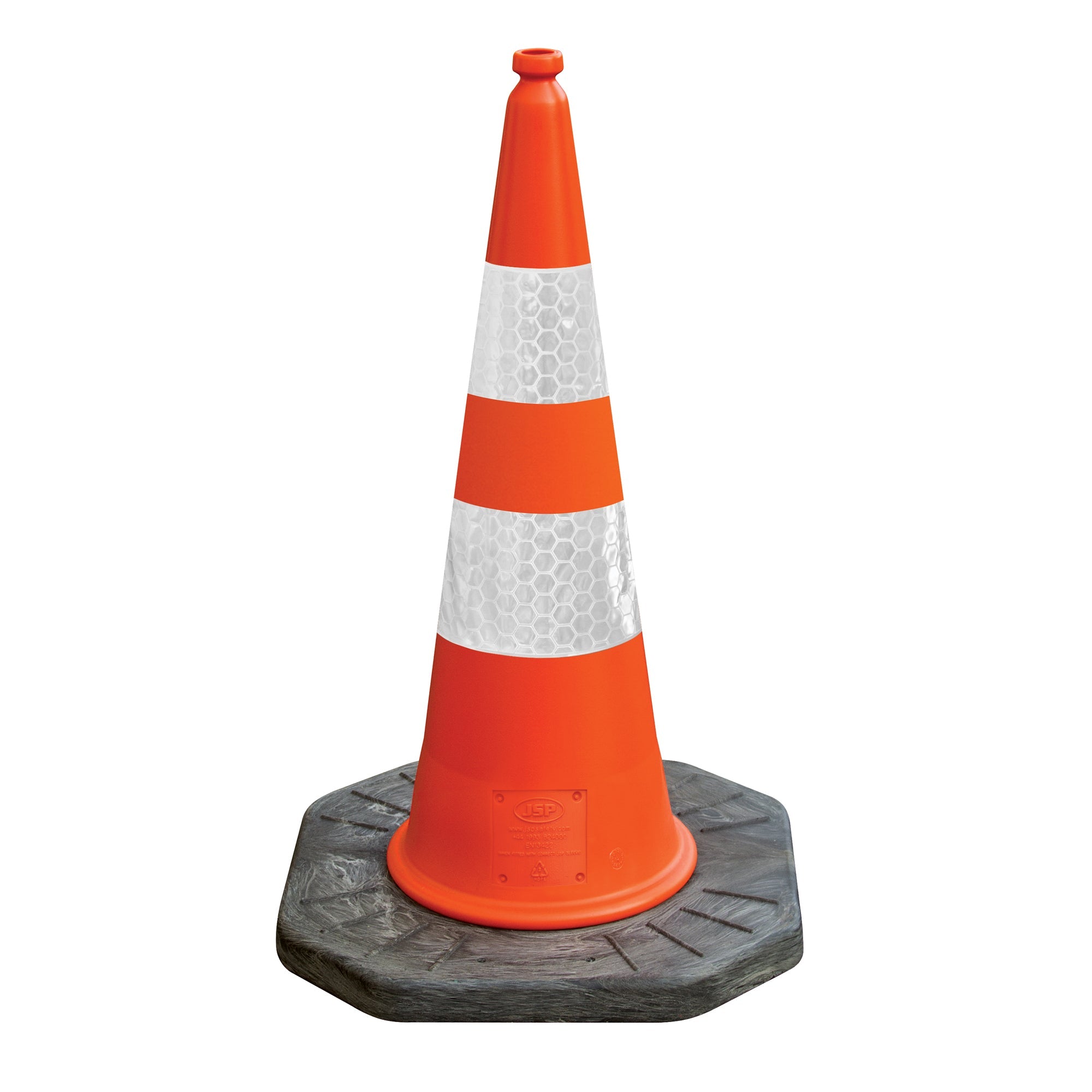 JSP Dominator 1m Road Traffic Cone with Twin Sealbrite Sleeve