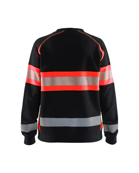 Blaklader Women's Hi-Vis Sweatshirt 3409 #colour_black-red-hi-vis