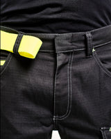 Blaklader Service Shorts 1499 #colour_black-hi-vis-yellow