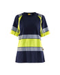 Blaklader Women's Hi-Vis T-Shirt 3410 #colour_navy-blue-hi-vis-yellow