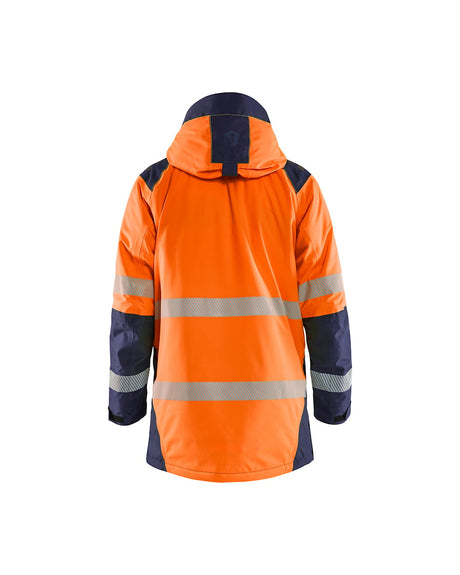 Blaklader Winter Parka Hi-Vis 4457 #colour_orange-navy-blue