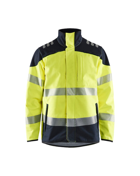 Blaklader Multinorm Softshell Jacket 4948 #colour_hi-vis-yellow-navy-blue