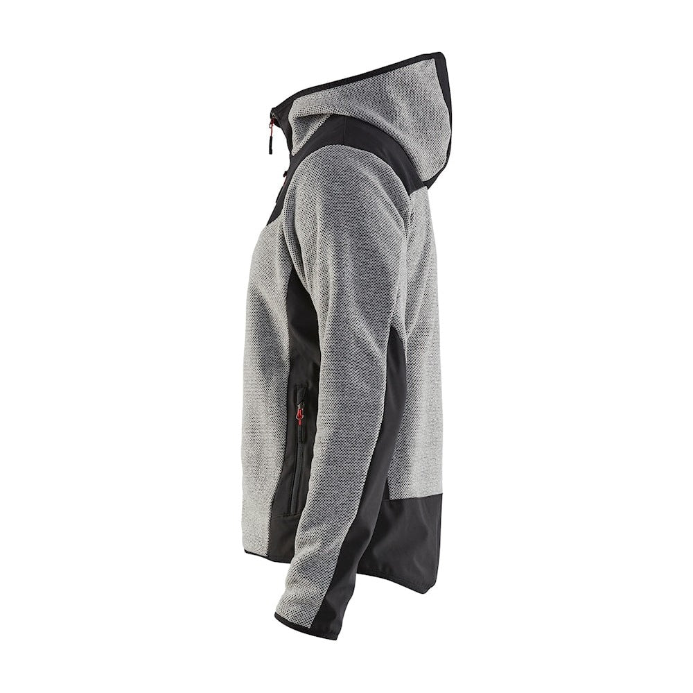 Blaklader Knitted Jacket with Softshell 5940 #colour_grey-melange-black
