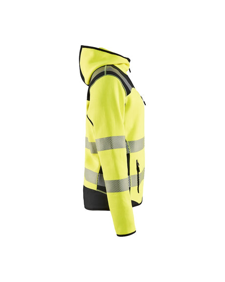 Blaklader Women's Hi-Vis Knitted Jacket 4967 #colour_hi-vis-yellow-black