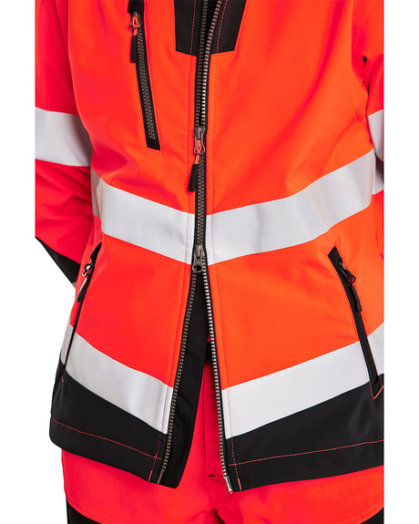 Blaklader Women's Hi-Vis Softshell Jacket 4791 #colour_red-hi-vis-black