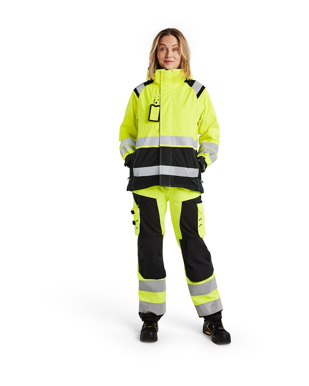 Blaklader Women's Hi-Vis Shell Jacket 4904 #colour_hi-vis-yellow-black