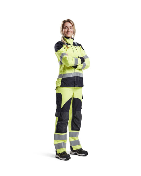 Blaklader Women's Multinorm Inherent Jacket 4969 #colour_hi-vis-yellow-navy-blue