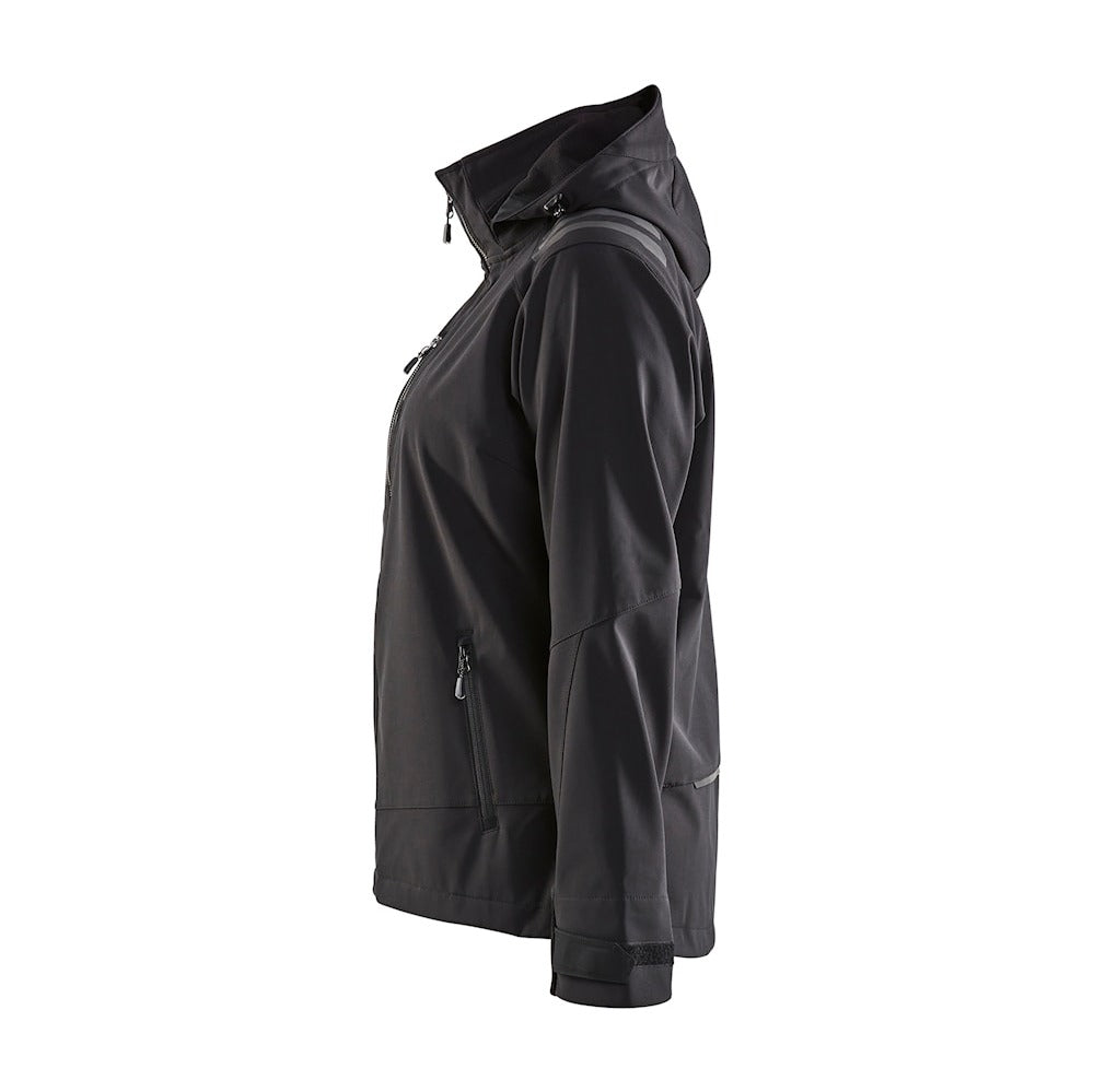 Blaklader Women's Softshell Jacket 4719 #colour_black-hi-vis-yellow