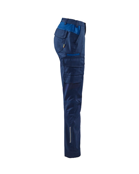 Blaklader Women's Industry Trousers Stretch 7144 #colour_navy-blue-cornflower-blue