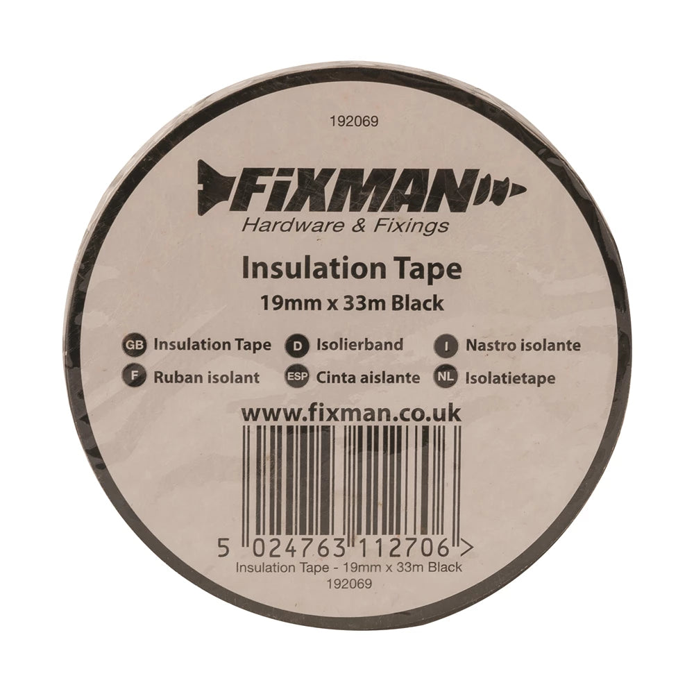 Fixman Insulation Tape - 19mm x 33m Black