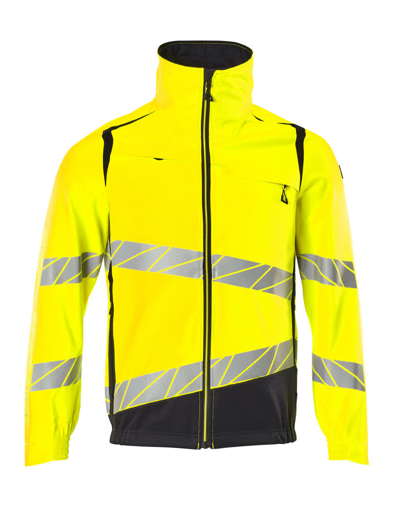 Mascot Accelerate Safe Work Jacket with Stretch Zones #colour_hi-vis-yellow-black