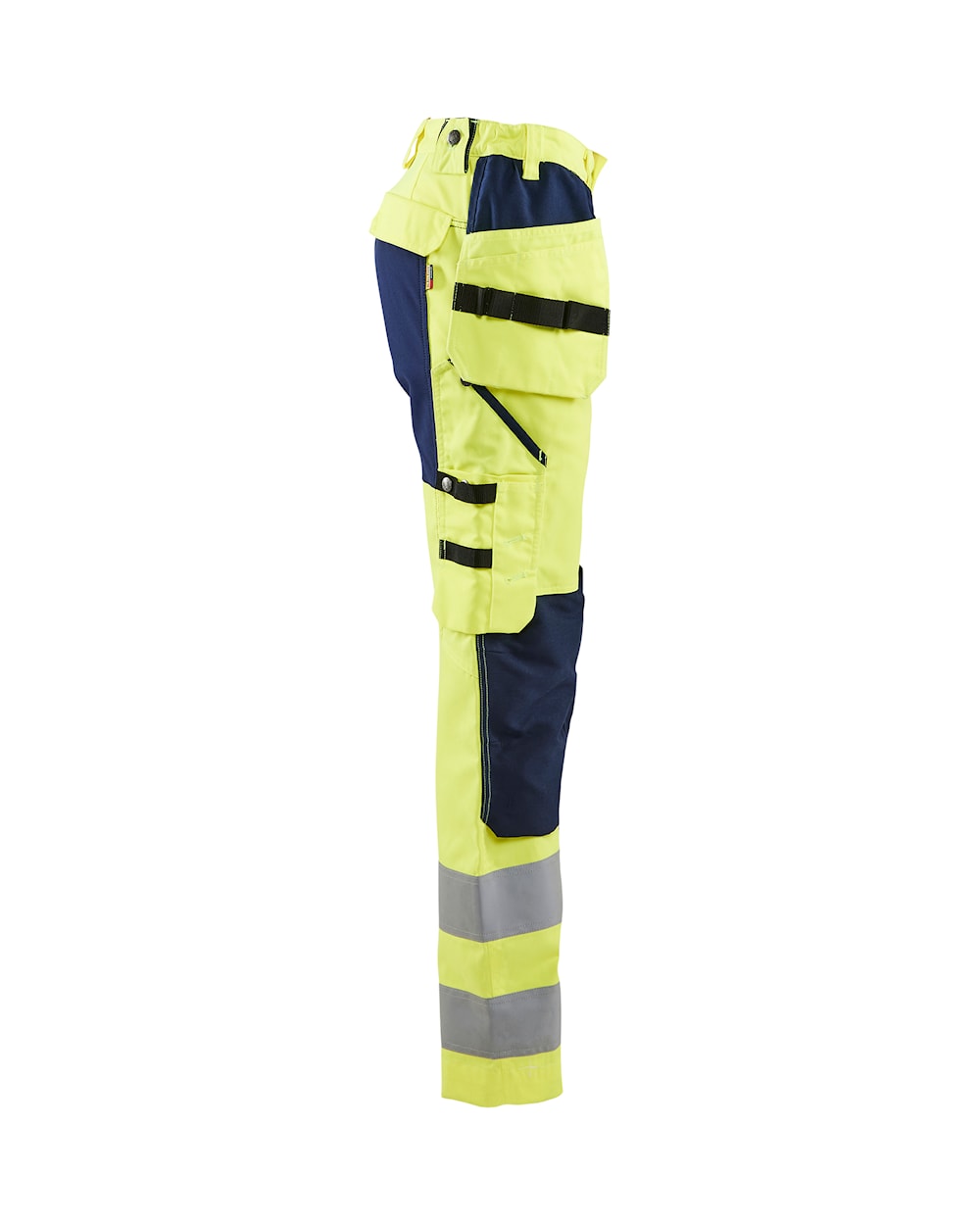 Blaklader Women's Hi-Vis Trousers with Stretch 7163 #colour_hi-vis-yellow-navy-blue