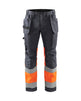 Blaklader Hi-Vis Trousers with Stretch 1558 - Mid Grey/ Hi-Vis Orange