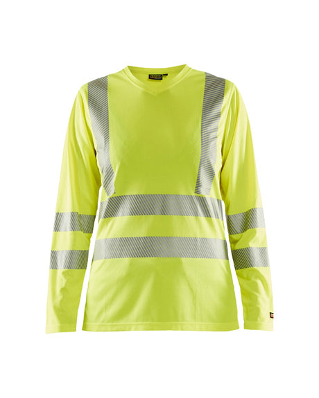 Blaklader Women's Hi-Vis T-Shirt Long Sleeve 3485 #colour_hi-vis-yellow