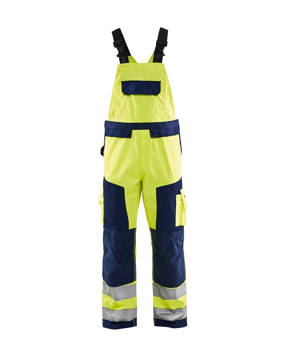 Blaklader Hi-Vis Bib Trousers 2660 - Hi-Vis Yellow/Navy Blue