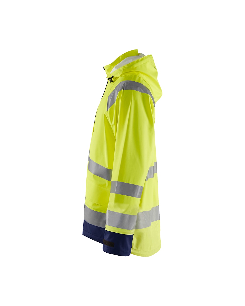 Blaklader Rain Jacket Hi-Vis Level 1 4323 #colour_hi-vis-yellow-navy-blue