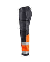 Blaklader Hi-Vis Trousers with Stretch 1551 - Mid Grey/ Hi-Vis Orange