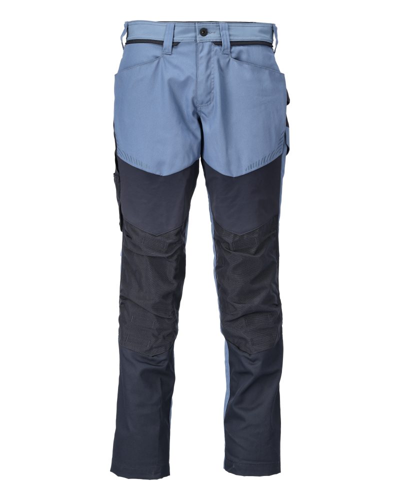 Mascot Customized Trousers with Kneepad Pockets - Stone Blue/Navy