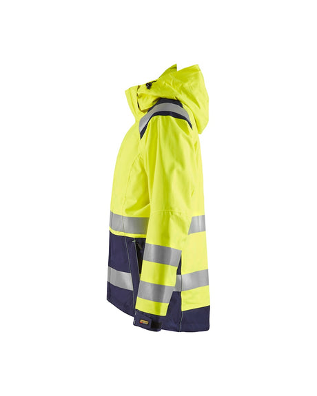 Blaklader Women's Hi-Vis Shell Jacket 4904 #colour_hi-vis-yellow-navy-blue