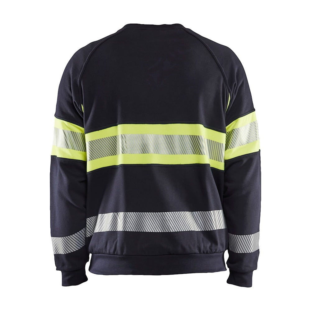 Blaklader Multinorm Sweatshirt 3459 #colour_navy-blue-hi-vis-yellow