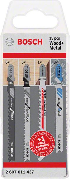 Bosch Professional 15-Piece Set for Wood and Metal with Carbide Blade