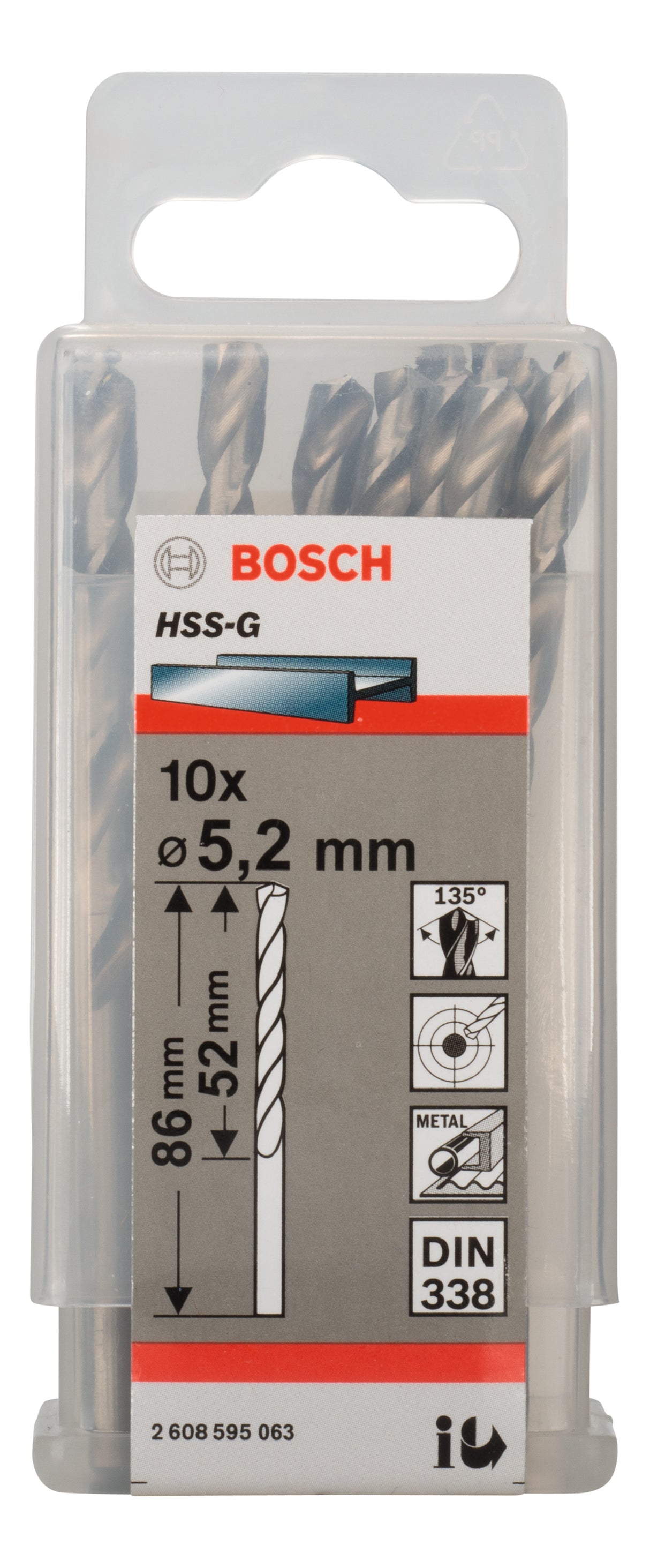 Bosch Professional HSS-G DIN338 5.2 x 52 x 86