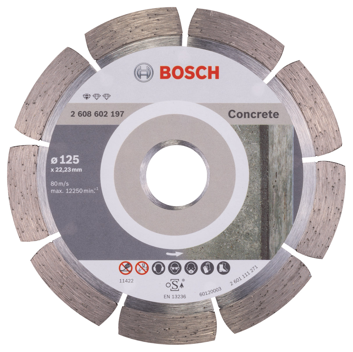 Bosch Professional Diamond Cutting Disc for Concrete - 125 x 22.23 x 1.6 x 10 mm