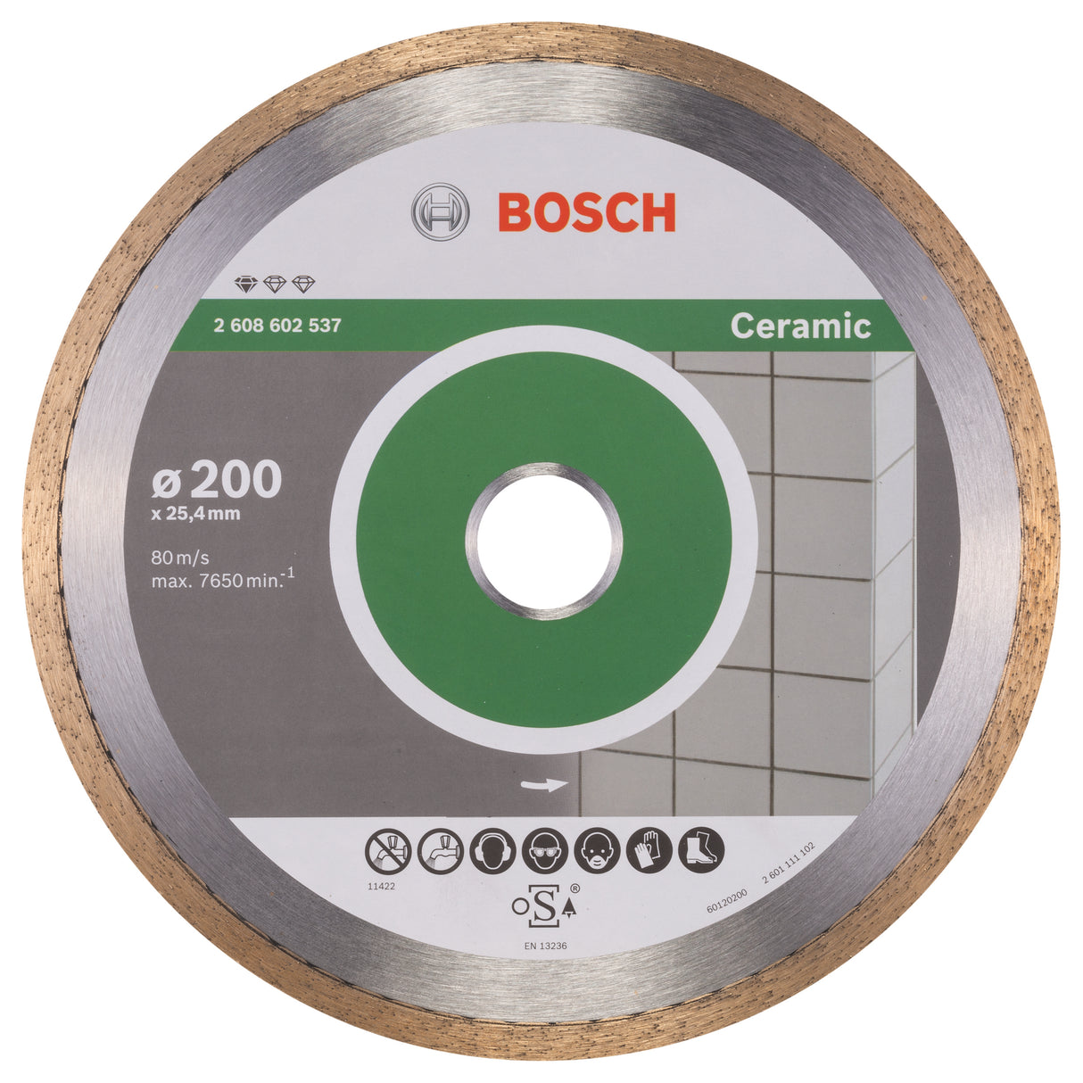 Bosch Professional Ceramic Diamond Cutting Disc - 200 x 25.40 x 1.6 x 7 mm - Standard