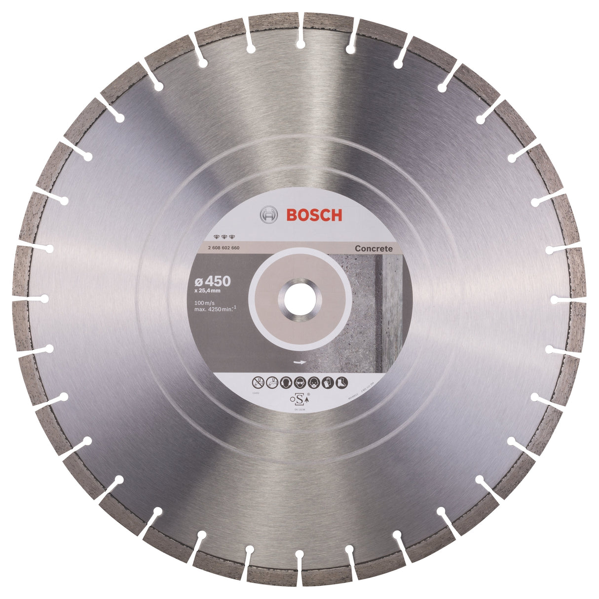 Bosch Professional Diamond Cutting Disc - Best for Concrete - 450 x 25.40 x 3.6 x 12 mm