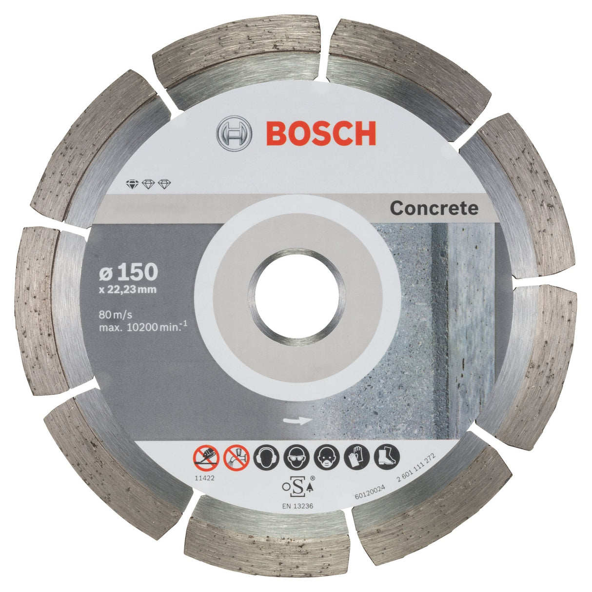 Bosch Professional Diamond Cutting Disc for Concrete - 150 x 22.23 x 2 x 10 mm