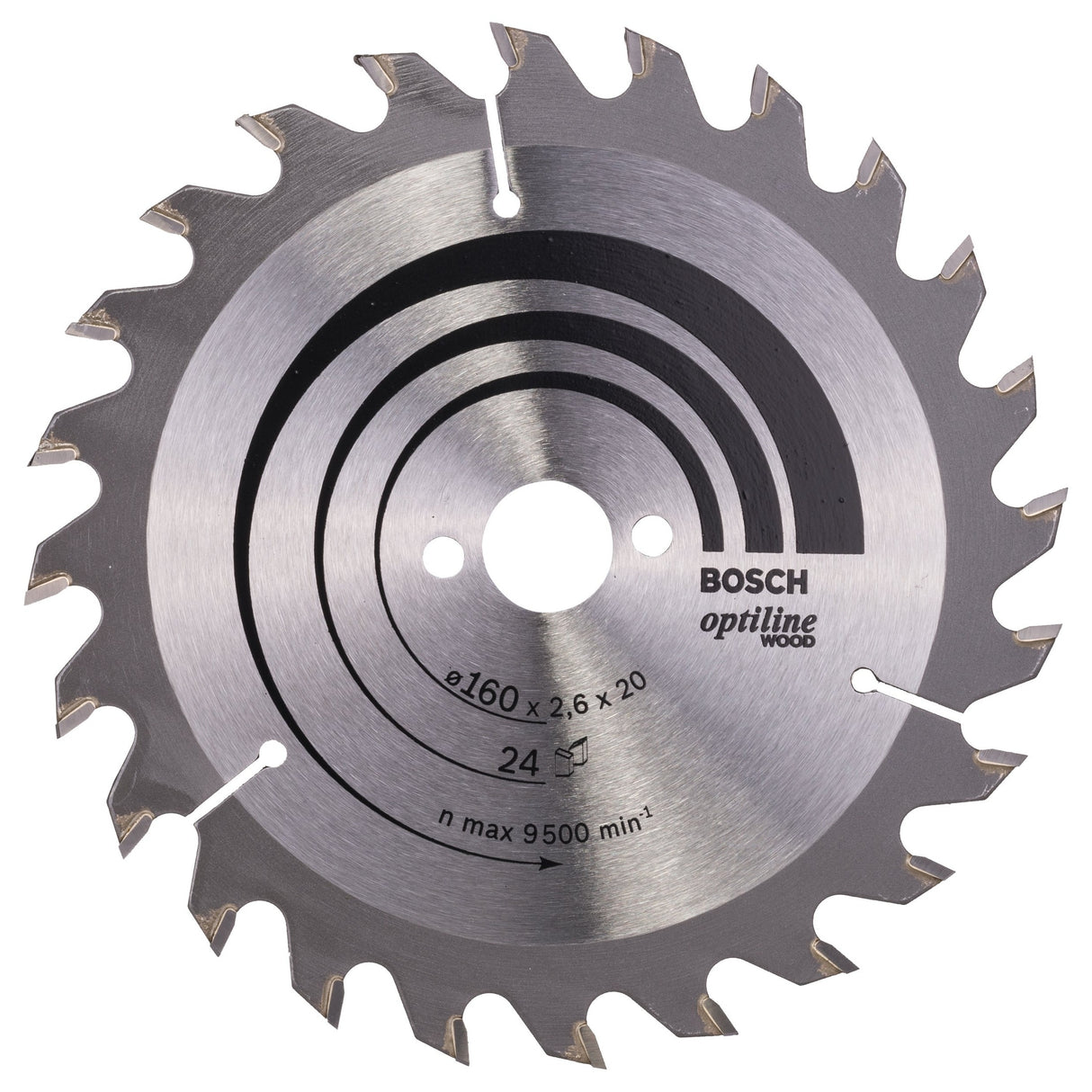 Bosch Professional Optiline Wood Circular Saw Blade - 160 x 20/16 x 2.6mm, 24 Teeth