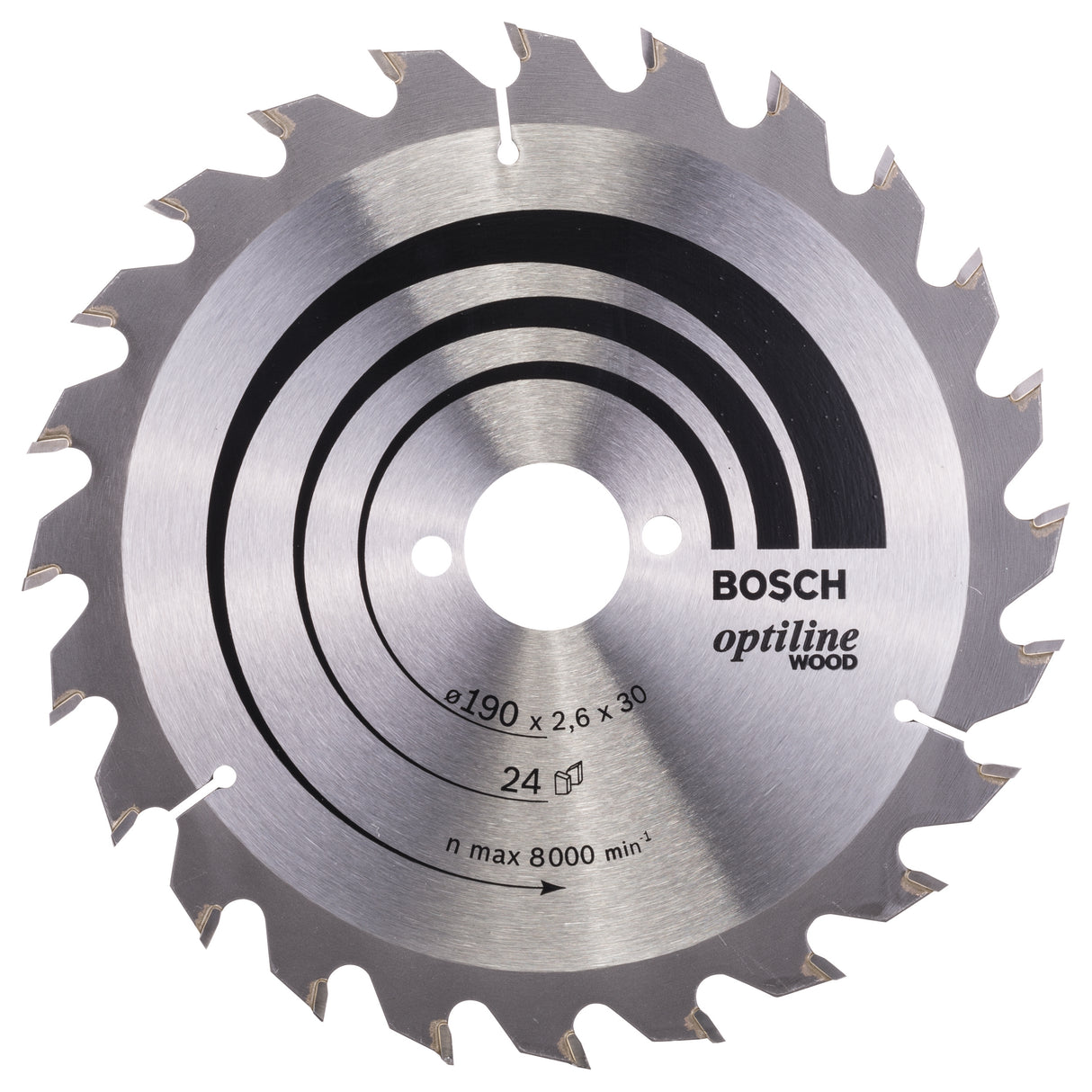 Bosch Professional Optiline Wood Circular Saw Blade - 190 x 30 x 2.6 mm, 24 Teeth