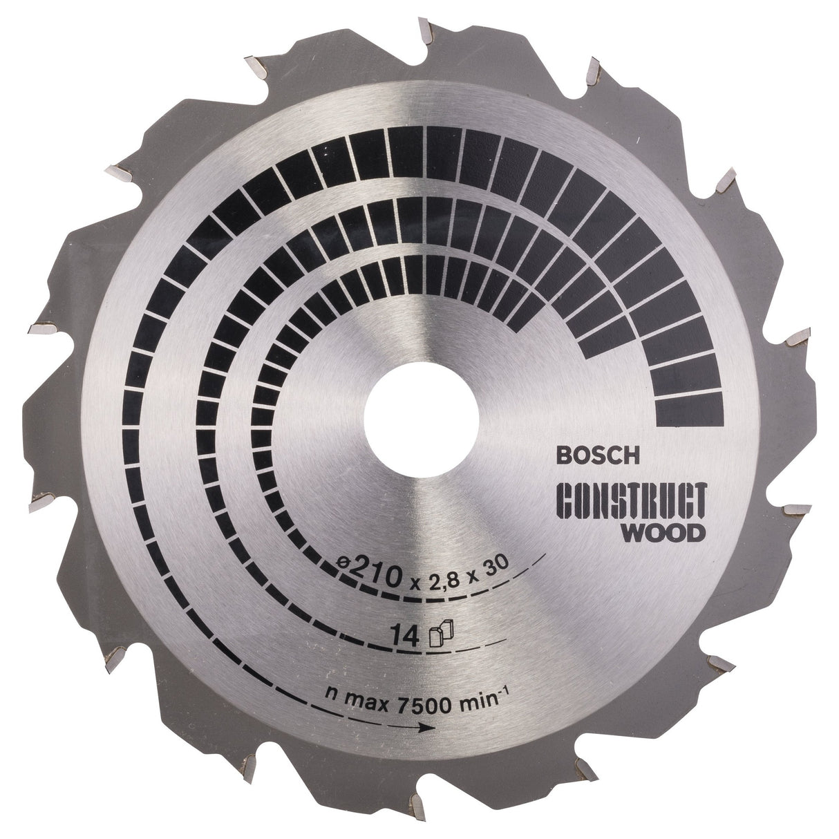 Bosch Professional Construct Wood Circular Saw Blade - 210mm x 30mm x 2.8mm, 14 Teeth