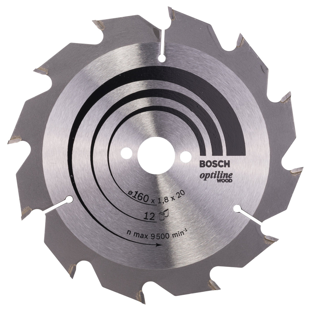 Bosch Professional Optiline Wood Circular Saw Blade - 160 x 20/16 x 1.8 mm, 12 Teeth