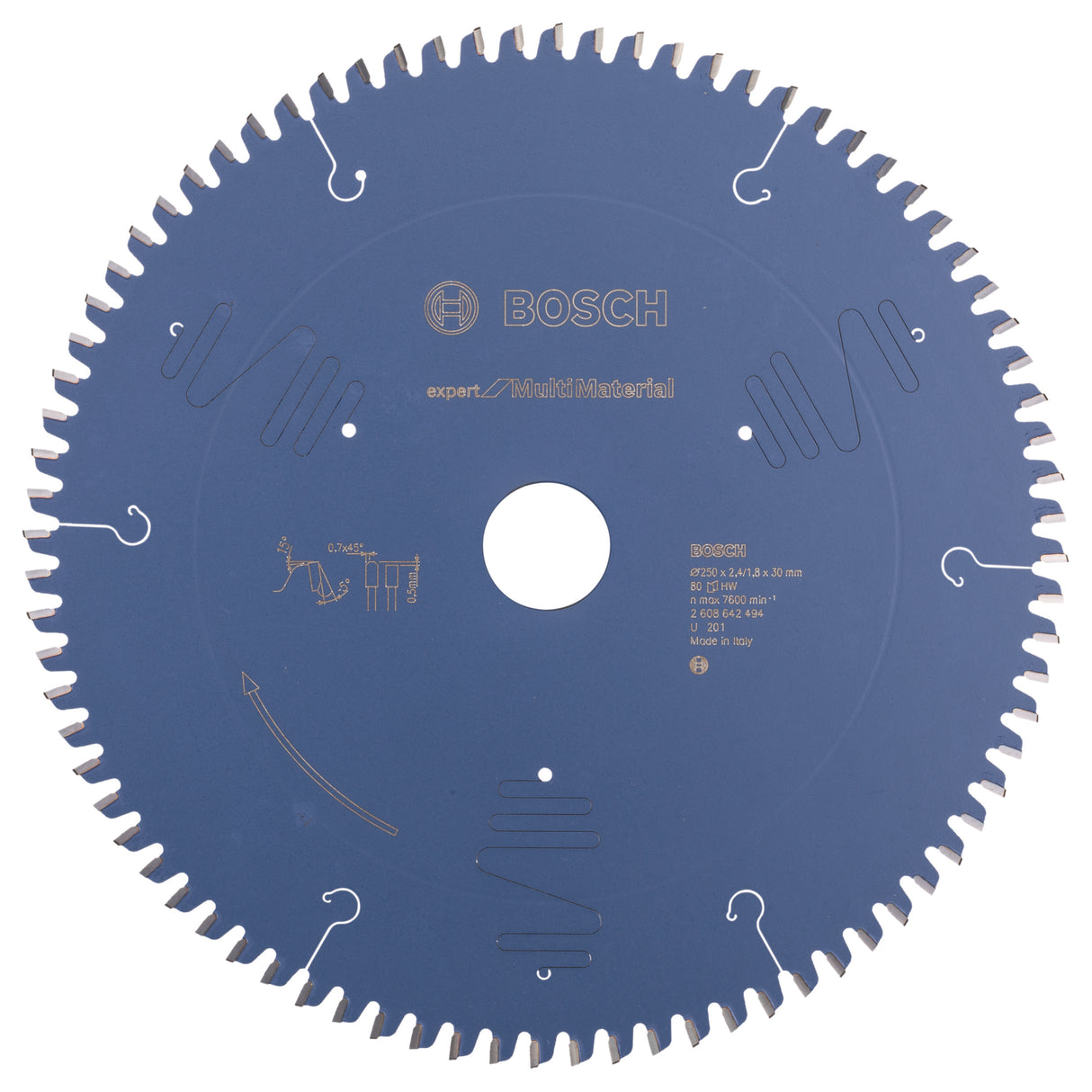 Bosch Professional Expert Multi Material Circular Saw Blade - 250 x 30 x 2.4 mm, 80 Teeth