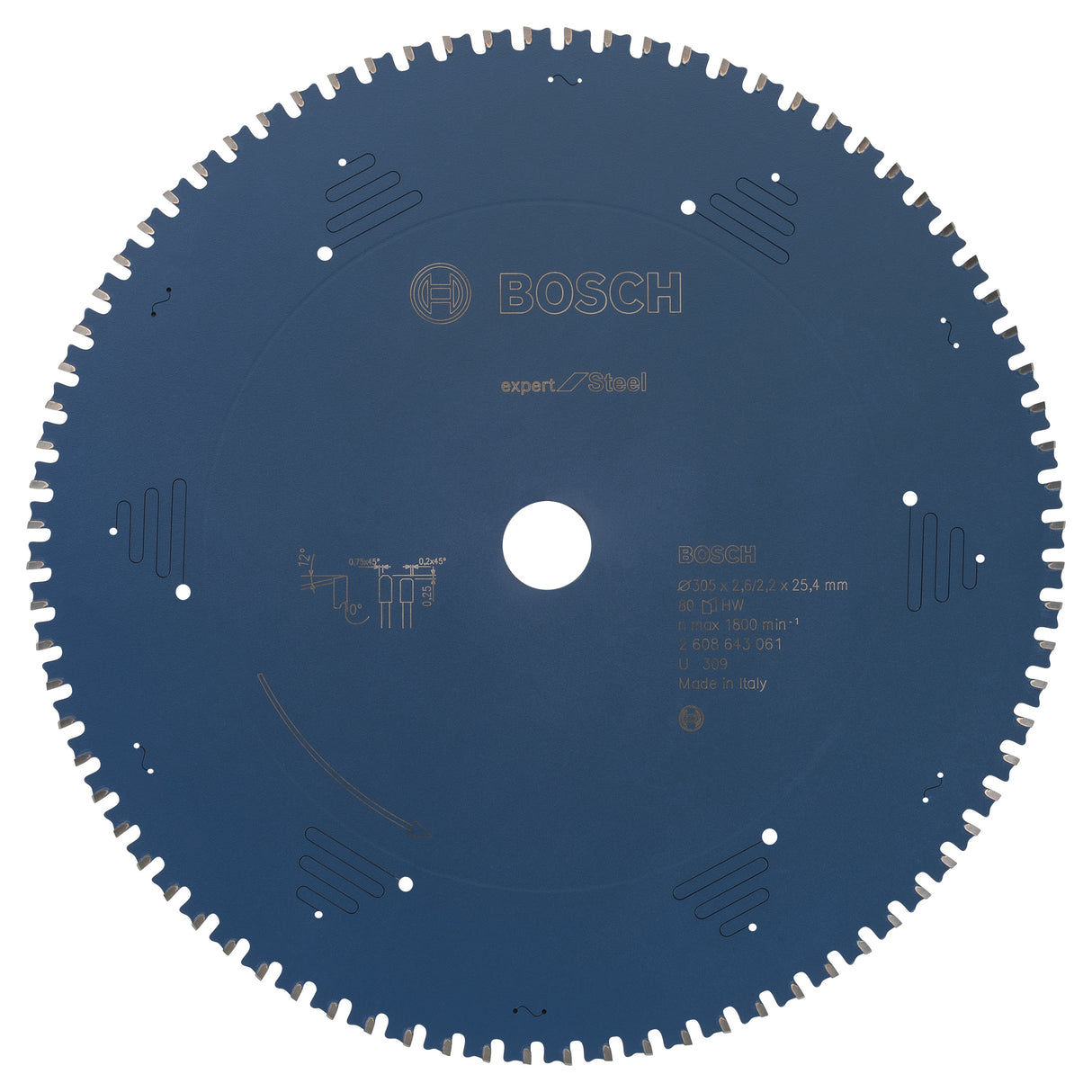 Bosch Professional Circular Saw Blade Expert for Steel - 305 x 25.4 x 2.6 mm, 80 Teeth