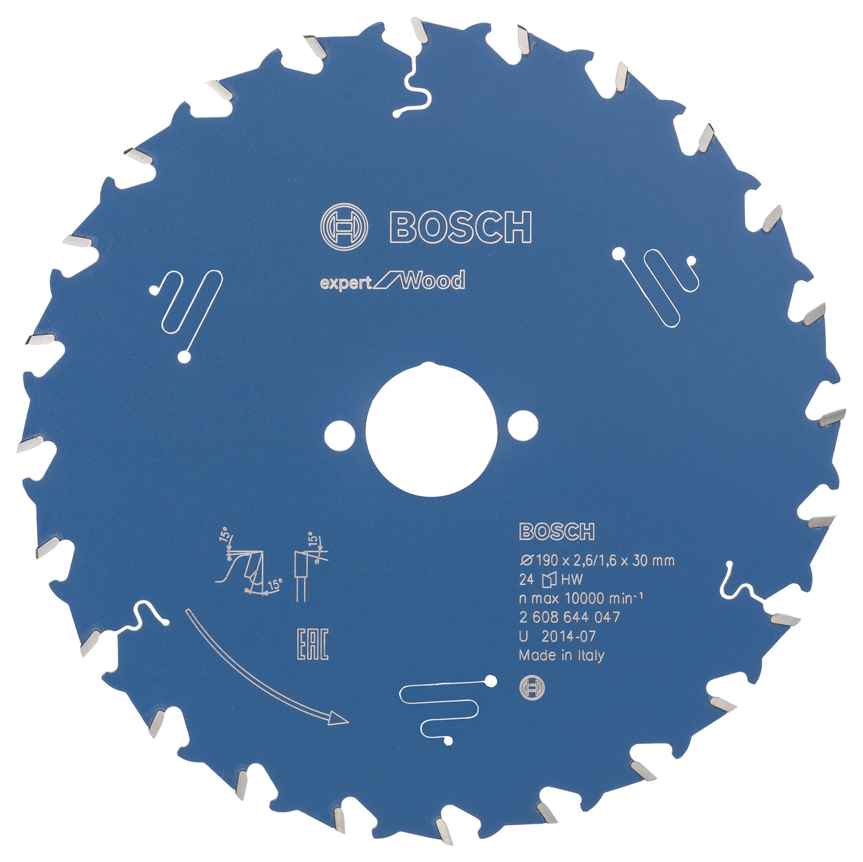 Bosch Professional Circular Saw Blade Expert for Wood - 190 x 30 x 2.6 mm, 24 Teeth