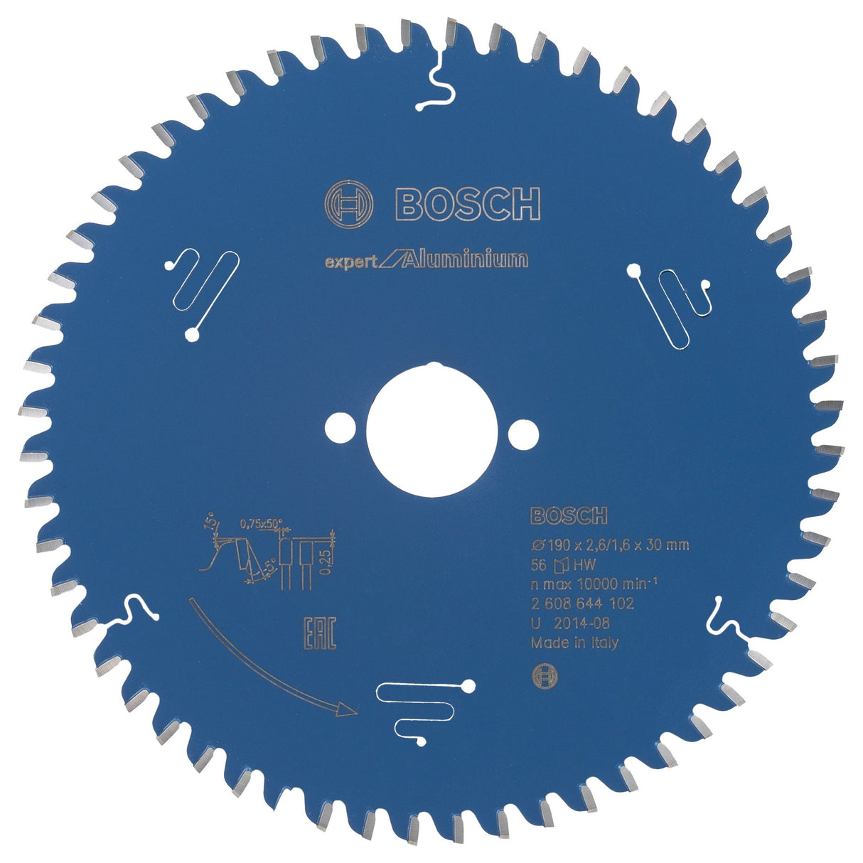 Bosch Professional Circular Saw Blade Expert for Aluminium - 190 x 30 x 2.6 mm, 56 Teeth