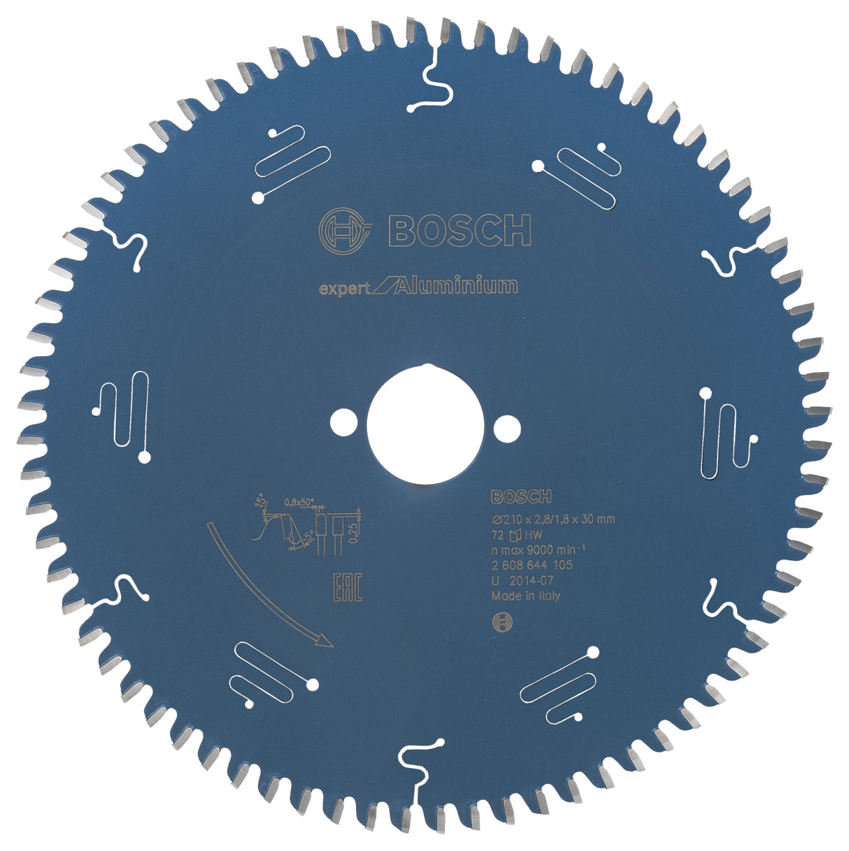 Bosch Professional Circular Saw Blade Expert for Aluminium - 210 x 30 x 2.8 mm, 72 Teeth