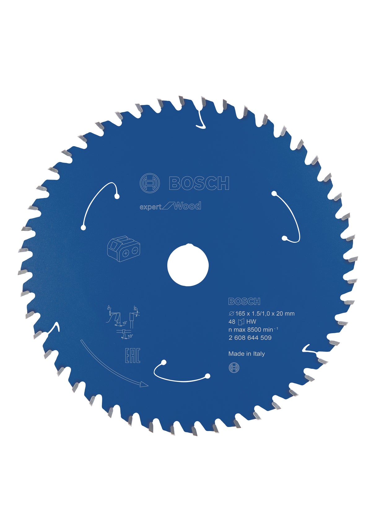 Bosch Professional Expert Circular Saw Blade for Cordless Saws - Wood, 165x1.5/1x20 T48