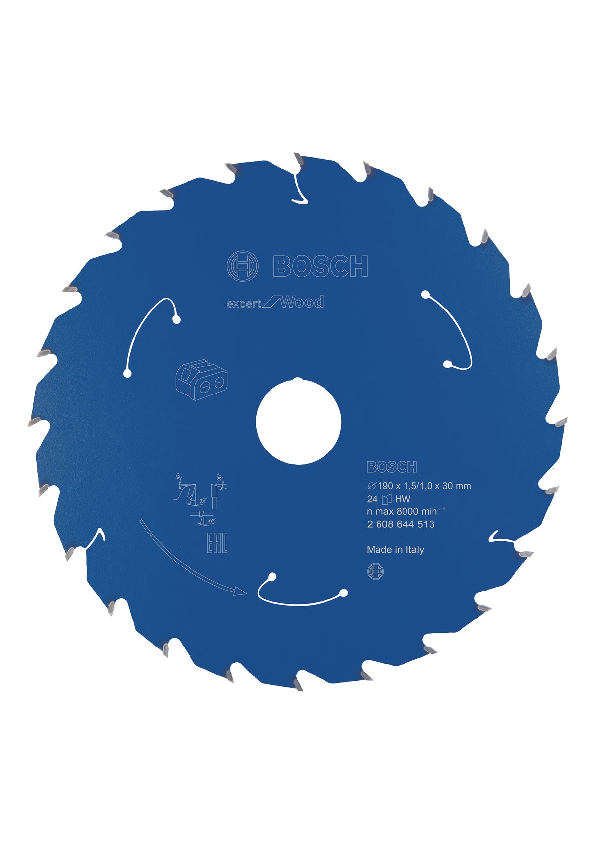 Bosch Professional Expert Circular Saw Blade for Wood - Cordless Saws - 190x1.5/1x30 T24