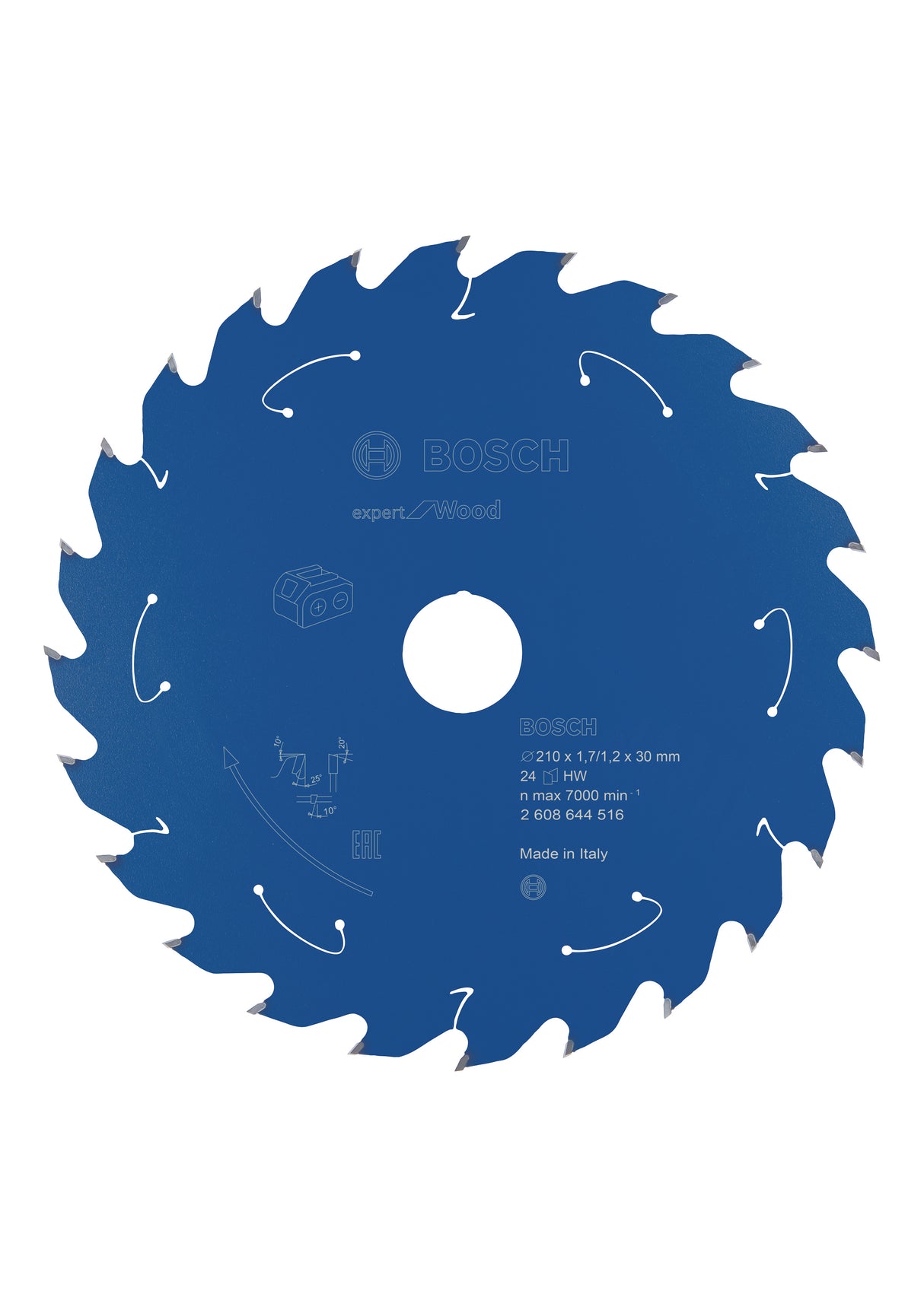 Bosch Professional Expert Circular Saw Blade for Wood - Cordless Saws - 210x1.7/1.2x30 T24