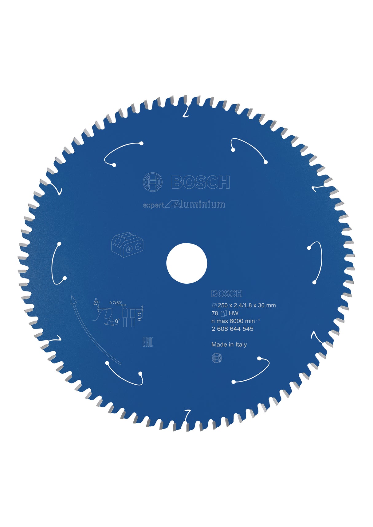 Bosch Professional Expert Aluminium Circular Saw Blade for Cordless Saws - 250x2.4/1.8x30 T78