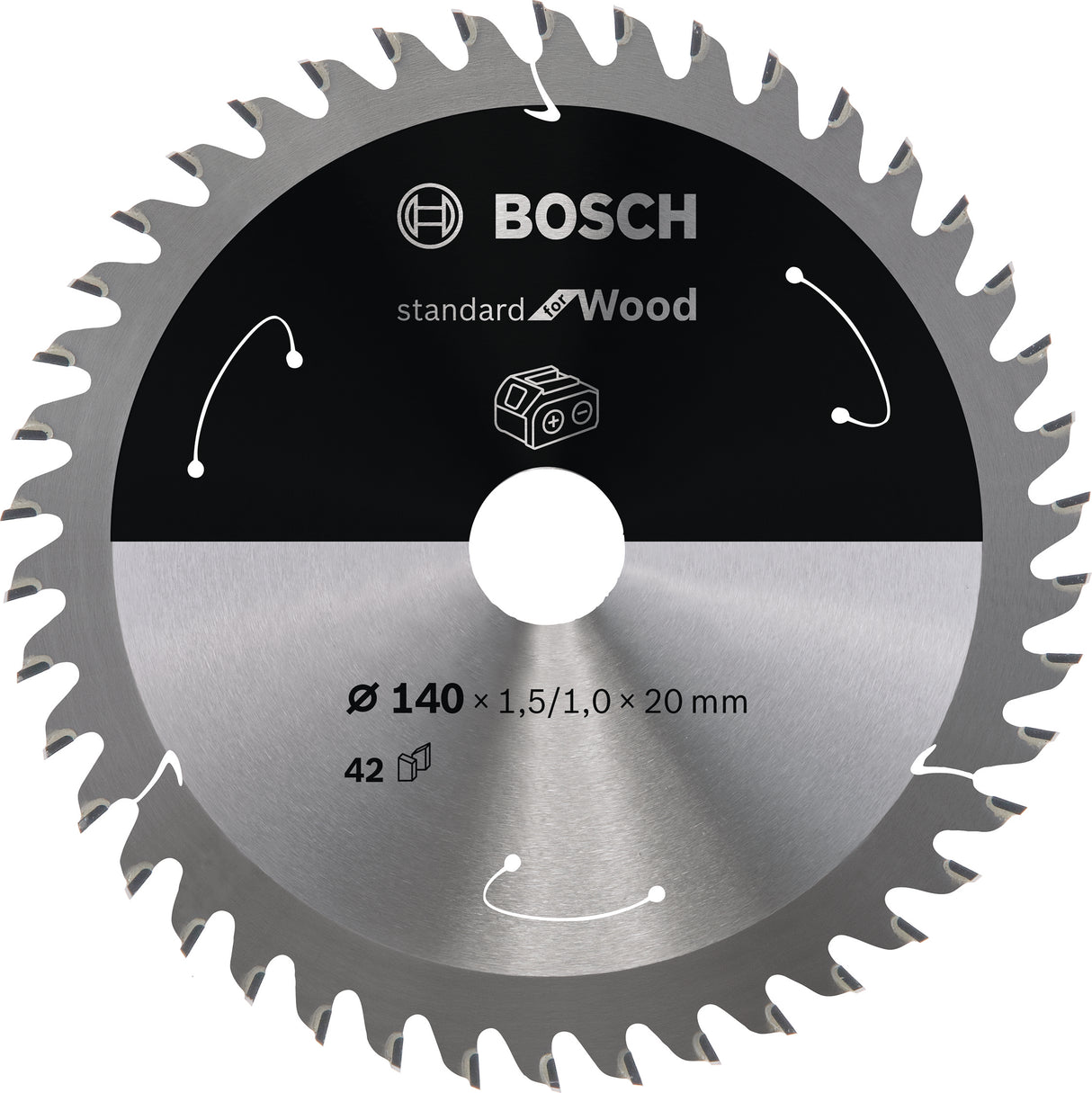 Bosch Professional Circular Saw Blade for Cordless Saws - Standard for Wood - 140x1.5/1x20 T42