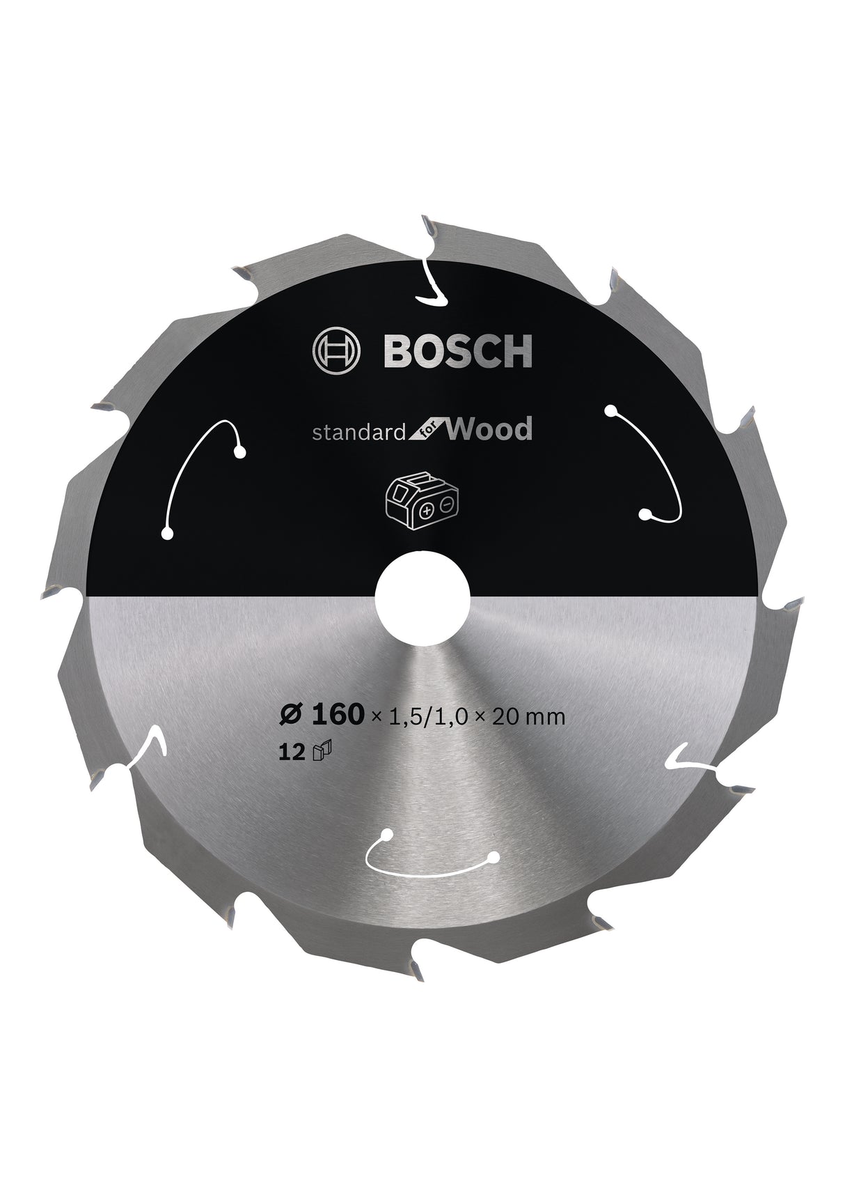 Bosch Professional Circular Saw Blade for Cordless Saws - Standard for Wood - 160x1.5/1x20 T12