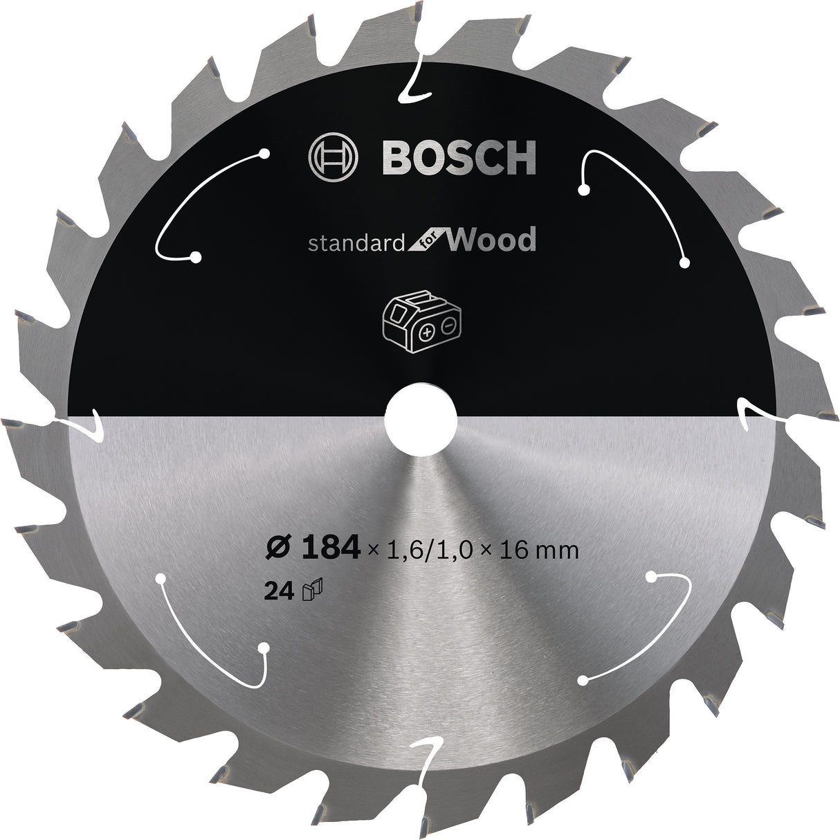 Bosch Professional Circular Saw Blade for Cordless Saws - Standard for Wood - 184x1.6/1x16 T24