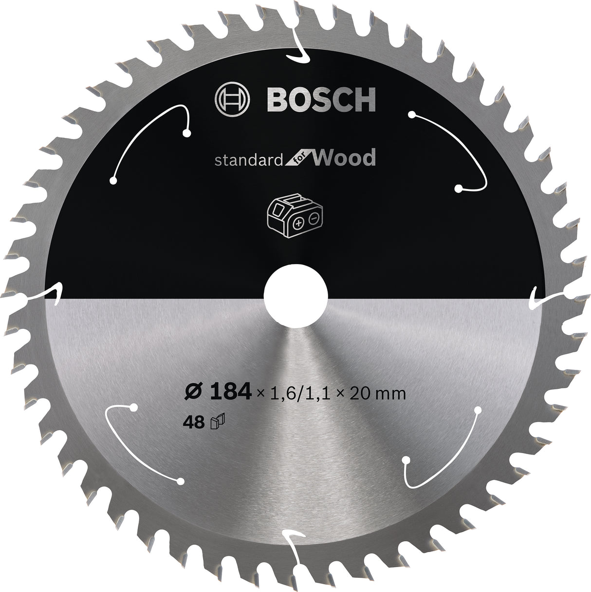 Bosch Professional Circular Saw Blade for Cordless Saws - Standard for Wood - 184x1.6/1.1x20 T48