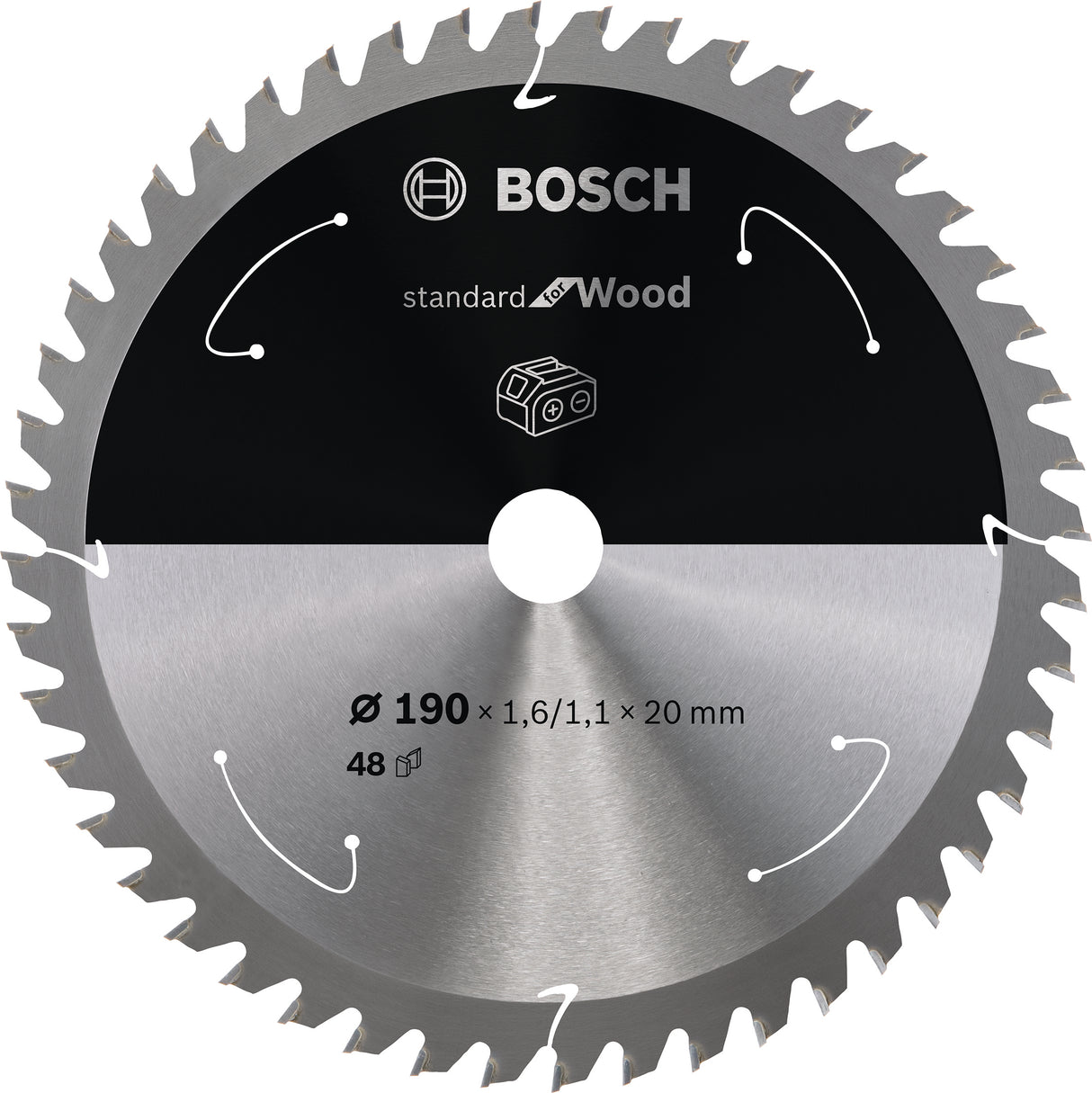 Bosch Professional Circular Saw Blade for Cordless Saws - Standard for Wood - 190x1.6/1.1x20 T48