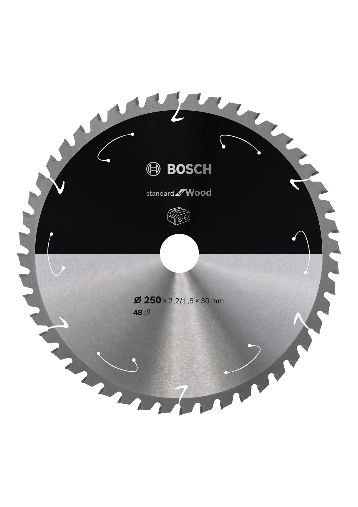 Bosch Professional Circular Saw Blade for Wood - Cordless Saws - 250x2.2/1.6x30 T48